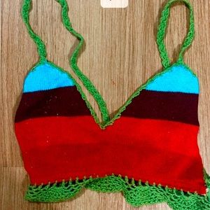 Rainbow crotchet crop top